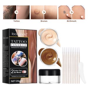 Vattentät tatuering täcker concealer set långvarig smink concealers för perfekt täcker tatueringar ärr akne vitiligo blåmärken födelsemärke kräm