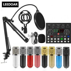 Mikrofonlar BM800 V8S Ses Kart Profesyonel Ses Seti BM800 MIC Studio Kondenser Karaoke Podcast için Mikrofon HKD230818