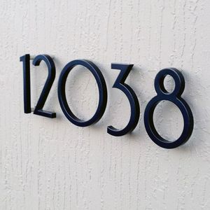 Garden Decorations Black Floating House Numbers Doorplate Letters Metal Address Sign Plate Outdoor Street Door Plaque Number For Home Mailbox 0-9 230818