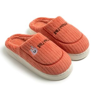 Frauen Winter Home Herbst Neues Produkt Kostenloser Versand Warme Winter Baumwolle Hausschuhe Orange Lila Holz Boden Warme Atmungsaktive Tragen-beständig Outdoor Schuhe