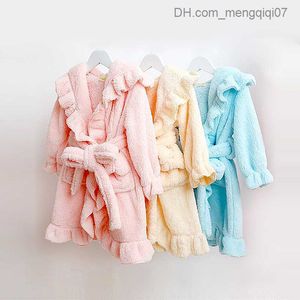 Towels Robes Infant baby boy girl flannel beaded sales bathroom children's pajamas hooded bathrobe pajamas. Children's clothing Z230819