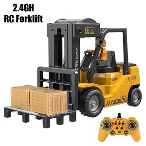 Diecast Model Car RC Car Children Toys Remote Control Car Toys for Boys Forklift Truck Cranes Liftable Stunt Car Electric Vehicle for Kids Gift 230818