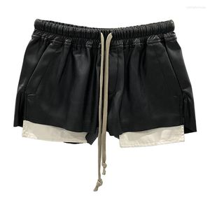 Shorts femininos Lether de alta qualidade para mulheres de verão bolso preto vermelho preto fêmea