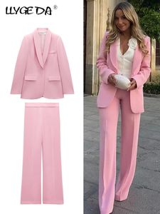 Pantaloni da donna a due pezzi Blazer Women Sust Single Button Blazer Giacca allentata Candy Spring Cary Drive Fashion High Street Outwear Outfit 230817