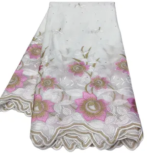 Lace de tecido de voz suíça 5 jardas roupas de algodão Africano Mulheres Casamento Bordado formal Dress Têxtil Jantar têxte