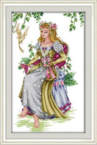 Craft Tools Joy Sunday Pre Printed Cross Stitch Kit Easy Mönster Stamped Tyg Brodery Set The Forest Goddess 230816