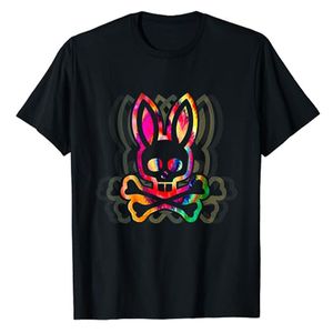 Kvinnor S T -shirt Psychedelic A Bunny Tie Dye Skull and Crossbones Halloween Costume Gifts Rabbit Lover Grafisk tee Kort ärmkläder 230818