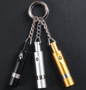 Senaste rostfritt stål cigarrskärare sax Keychain Ring Punch 3 Färger Rökningstillbehör Verktyg Utdragbar splitter Key Chain Drill Oil Rigs