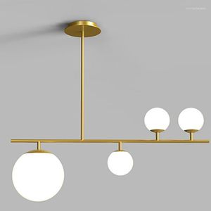 Chandeliers Modern Glass Bubble Chandelier Simplicity LED Designer Nordic Black/Golden Kitchen Decor Lamps Home Interior Lighting