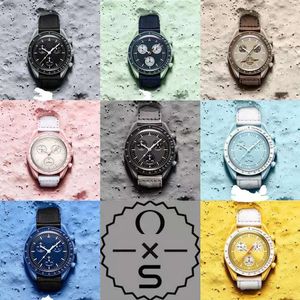 2021 Bioceramic Planet Moon Quarz Watch Mission to Mercury 42mm Full Function Chronograph Mens Couple Joint Name Wristwatches442