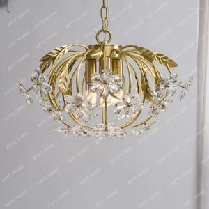 Wall Lamp Light Luxury And Simplicity Copper Pumpkin Crystal Flowers Chandelier Living Room Dining Bedroom Hallway Study Cloakroom
