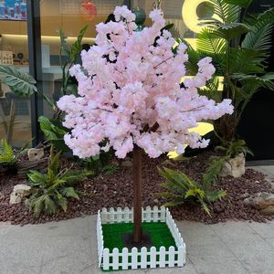Decorative Flowers Artificial Cherry Tree Japanese Blossom Wedding Background Wall Decoration Flower Home 5FT/1.5M