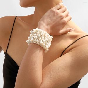 Pulseiras de charme pulseira de pérolas elásticas da moda para mulheres joias de festa de garotas