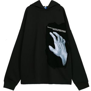 Herrtröjor tröjor abstrakt palmtryck överdimensionerad hoodie high street trend retro kläder casual jacka lös pullover tröja 230817