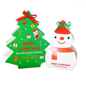 Gift Wrap 5/10PCS Merry Christmas Candy Box Tree Snowman Xmas Cookie Treat Biscuit Navidad Party Year Supplies