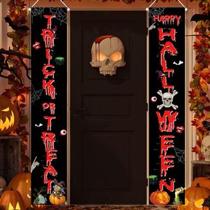 その他のイベントパーティーのサプライはハロウィーンの装飾ドアバナーハロウィーンパーティードアカーテントリックオアトリートバナーホラーハウスドアポーチハロウィーン装飾230817