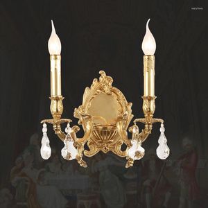 Lampade a parete Lampada classica Light Antique Light El Corridor Piccola camera da letto Piccolo Crystal Sconces