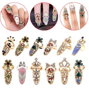 Decorações de arte da unha 12pcs/set women categorias de unhas jóias ligas ajustadas Bowknot unhas unhas Ring Decoration Crown Crystal Finger Unhel Art Rings 230818