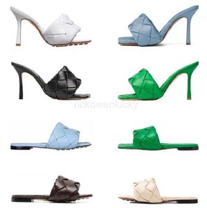 Bottega-Venetta Sandals 2023 Designer Sexig platt glider Lido Womens Women Slippers Square Mules Shoes Ladies Wedding High Heels Shoes Dress Shoes Top Quality EUR 34-40