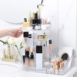 360 ﾰ rotierende Make -up -Organisator, Badezimmerschlafzimmer -Hautpflege -Rack, Großkapazität Kosmetiklager Eitelkeitsregal Arbeitsplatte, passt Kosmetika, Parfüm, Hautpflege,