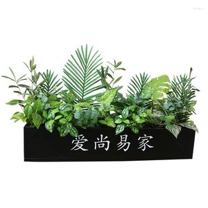 Decorative Flowers Outdoor Simulation Plant Flower Box Partition Fence Arrangement Artificial Green Plants Plastic