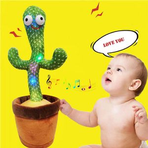 Dekorativa objekt Figurer 120 låtar Dancing Cactus Toy Upprepa vad du sa Twist the Body With Music Plant Kids Plysch Stuffed Toys Early Education 230818