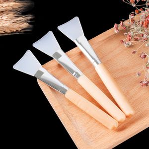 Wood Handle Silicone Face Mask Brush Facial Mud Cream Mixing Blender Makeup DIY Skin Care Gel SPA Store Cosmetic Beauty Mixing Spatula Tool 2438