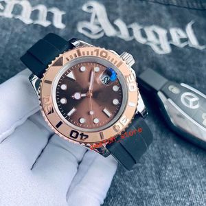 Męski zegarek gumowy różowe złoto automatyczny ruch mechaniczny Wodoodporny zegarek ze stali nierdzewnej Master Mens Watch Watch Watch Wysoka jakość-7