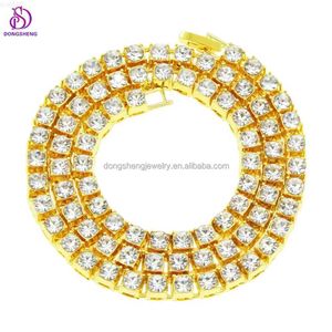 High Quality Moissanite Tennis Chain 5mm 925 Sterling Silver Iced Out Vvs Moissanite Fashion Jewelry Necklaces