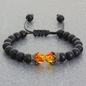 Braccialetti di fascino Bracciale per perle di tigre corona di pietra di lava nera