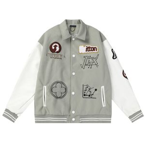 Designer Männer Jacke Frühling Autumn Mantel Promi Hommage Jacken Sportmänner Handtuch Stickerei Windbreaker Reißverschluss Mantel Mann Litschee Muster Handleder Jacke