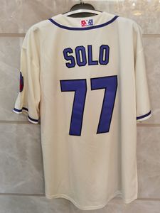 Fani Outdoor Poleśnia przemyt 77 Solo Baseball Jersey Haft haftery niestandardowe mundury