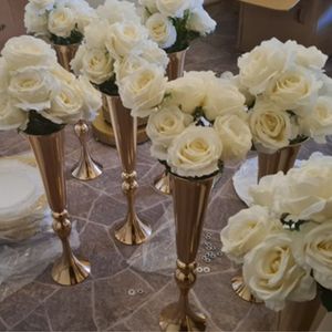 Satılık metal trompet masa vazoları özelleştirilmiş çiçek vazo toptan fiyatlar sıcak satış