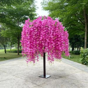 Dekorativa blommor Wisteria Tree Hanging Artificial Wedding Banket Table Center Decoration El Family Garden Christmas LL