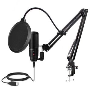 Microphones Professional PC Microphone With Noise Refiling Mute Button USB Desktop Studio Condenser MIC FÖR PS4 SPEL RECORDING YOUTUBE HKD230818