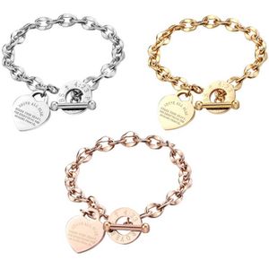 Famous Jewelry Women 3 Colors Love Bracelet Bangles Stainless Steel Gold For Birthday Party Gift