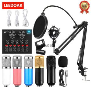 Mikrofone BM 800 Kondensator Mikrofon V8 Sound Card Set Professionelles Audio BM800 MIC Studio für Karaoke -Podcast -Aufnahme Live -Streaming HKD230818