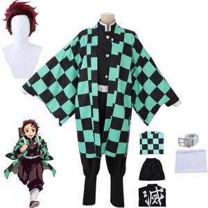 Cosplay Anime Demon Slayer Cosplay Costume Tanjirou Kamado Kimetsu No Yaiba Men Kimono Uniforme Disfraz Halloween Party Demonias Clothes 230817