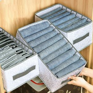 Storage Boxes Bins Jeans Organization Box Closet Organizer Pants TShirt Clothing System Cabinet Clothes Organizers 230817