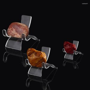 Bolsas de jóias Cadeira Shape Rock Display Stand Acrylic Rack para porta -doel de mineral Pedestal de poço de cavalete