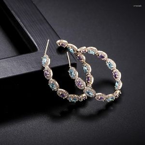 Dangle Earrings Eyer Luxury Disco Ball Design Cubic Zirconia Statement Hoop for Women Wedding Fashion Jewelry Accessories 2023