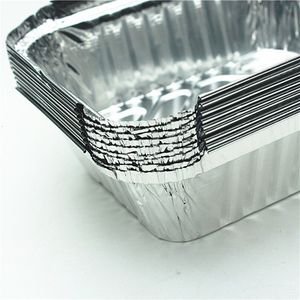 BBQ Tools Tillbehör 10st 410 ml Tinkartong Disponibel Lunch Fast Food Packing Baked Tin Foil Aluminium Bowl Rectangular 230817