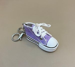 simple Motorcycle Side Support Keychain Mini Canvas Simulation Leisure Shoes Keychain Package Pendant Factory Wholesale