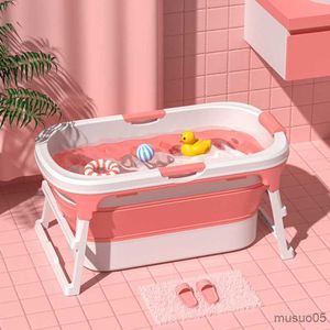 Bathing Tubs Seats Large Children Bath Basin Sit Lie Down Bathroom Barrel Folding Bath Bucket Shower Design Swimming Pool R230818