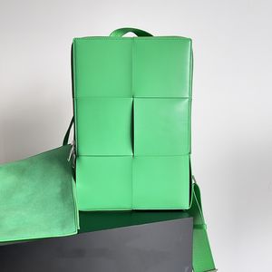 Luxury Men Women Arco ryggsäck Toppkvalitet Designer Tygväskor Black Green Intreccio Läderryggsäckar Två dragkedja 100% kalvskinn