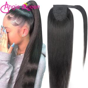 Clipe de perucas de renda em envoltório de cauda em torno de cabelos longos e retos de cabelo humano para mulheres negras 230817