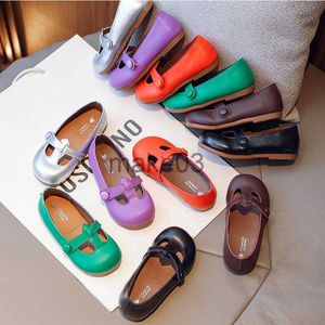 Sneakers Candy Color Tbar Ballet Flats Girls Vintage Green Purple Mary Janes Baby Kid Soft Greadow Loafers Toddler Leather Dress Shoes J230818