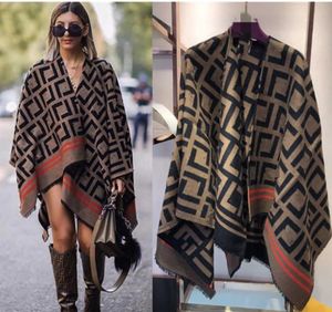 2023 Autumn Winter Womens Sweter Lululemen Women Gruby ciepły projektant Kardigan Plaid Poncho i Wrap Plus Rozmiar dzianin Pashmina Sweters Cape S-L