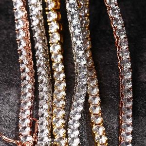 Anpassad 6mm Full Bling Diamond Silver Moissanite Tennis Cluster Chain Halsband