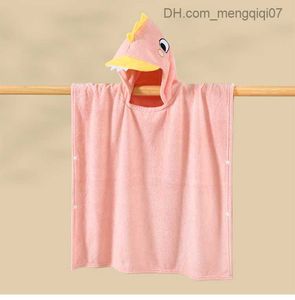 Towels Robes Flannel Cloak Coral Velvet Cartoon Dinosaur Baby Bathroom Boys and Girls Hooded Towels Swimming Shower Cloth Children's Robe Z230819